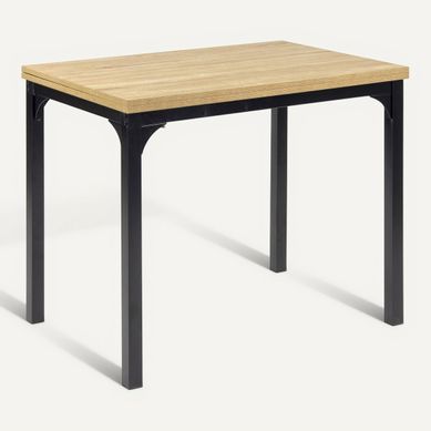 Table de séjour rabattable CLINTON imitation chêne vue 3/4