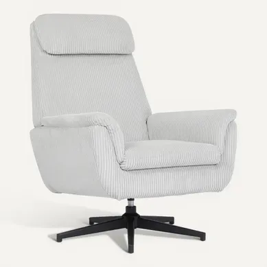 Fauteuil pivotant JONAS tissu beige Fauteuil pivotant JONAS tissu beige vue 3/4