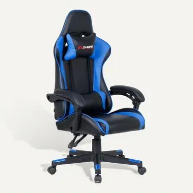 Fauteuil de bureau ergonomique Gamer FURIOUS noir et bleu vue 3/4
