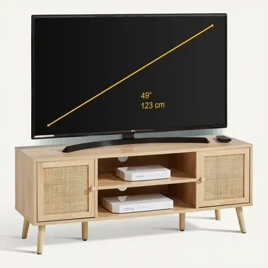 Meuble TV 2P BEA Imitation chêne vue 3/4