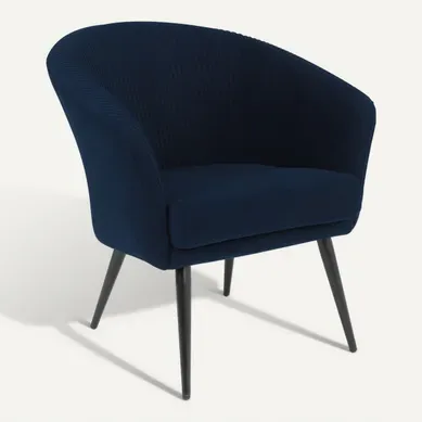 Fauteuil MARCUS tissu bleu marine Fauteuil MARCUS tissu bleu marine vue 3/4