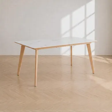 Table extensible  L.160/200 cm MAXTON Verre / Imitation marbre