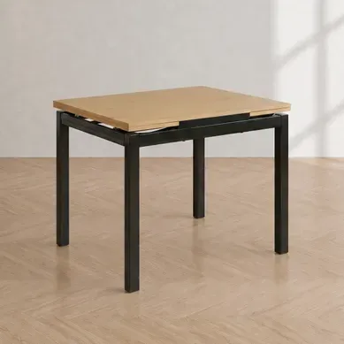 Table extensible L.90/115/140 BABETTE Imitation chêne / Noir