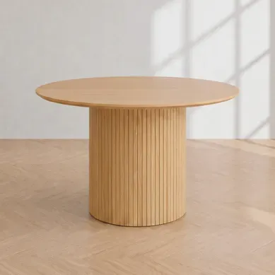 Table ronde OSAKA imitation chêne