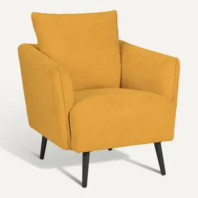 Fauteuil ARCHIE tissu jaune Fauteuil ARCHIE tissu jaune vue 3/4