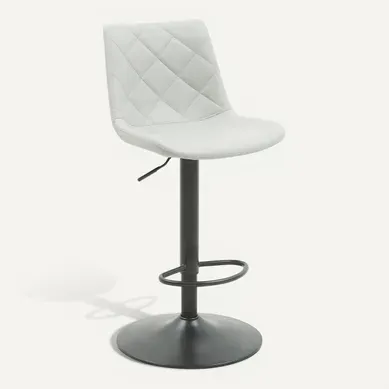 Tabouret de bar CHRIS Gris / Noir vue 3/4
