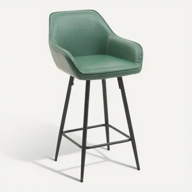 Tabouret de bar TOM Vert vue 3/4