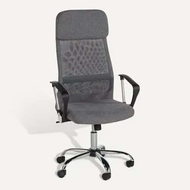 Fauteuil de bureau MIO gris vue 3/4