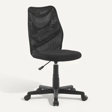 Chaise dactylo THEO noir Chaise dactylo THEO noir vue 3/4