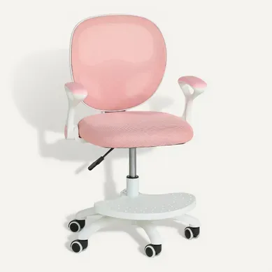 Chaise dactylo enfant JUSTINE rose vue 3/4