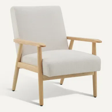 Fauteuil DAN tissu beige Fauteuil DAN tissu beige vue 3/4