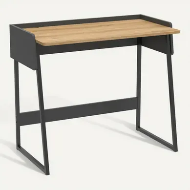 Bureau ENZO imitation chêne et noir Bureau ENZO imitation chêne et noir vue 3/4