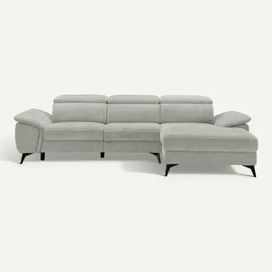 Canapé angle relax méridienn d NEWPORT III tissu grège Canapé angle relax méridienn d NEWPORT III tissu grège vue de face