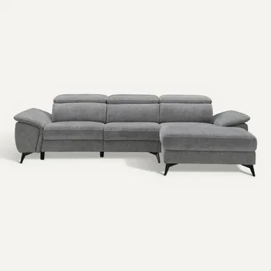Canapé angle relax méridienn d NEWPORT III tissu gris foncé Canapé angle relax méridienn d NEWPORT III tissu gris foncé vue de face