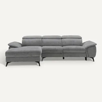 Canapé angle relax méridienn g NEWPORT III tissu gris clair Canapé angle relax méridienn g NEWPORT III tissu gris clair vue de face