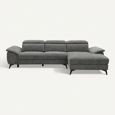 Canapé angle relax méridienn d NEWPORT III tissu gris foncé Canapé angle relax méridienn d NEWPORT III tissu gris foncé vue de face