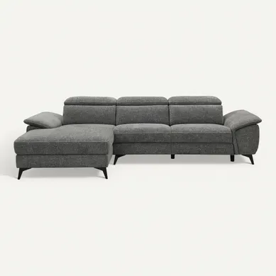 Canapé angle relax méridienn g NEWPORT III tissu gris foncé Canapé angle relax méridienn g NEWPORT III tissu gris foncé vue de face