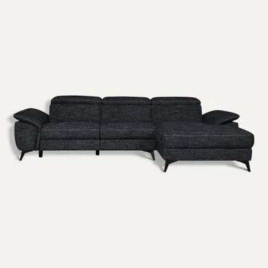 Canapé angle relax méridienn d NEWPORT III tissu gris foncé Canapé angle relax méridienn d NEWPORT III tissu gris foncé vue de face