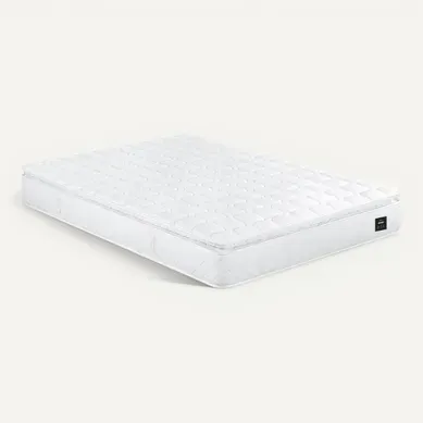 Matelas ressorts 140x190 cm avec 2 cm de mémoire de forme PERLE ép. 26 cm Matelas ressorts 140x190 cm avec 2 cm de mémoire de forme PERLE ép. 26 cm vue 3/4