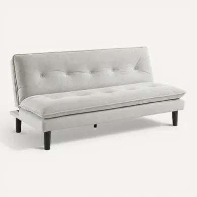 Banquette-lit ESTELLE tissu gris Banquette-lit ESTELLE tissu gris vue 3/4