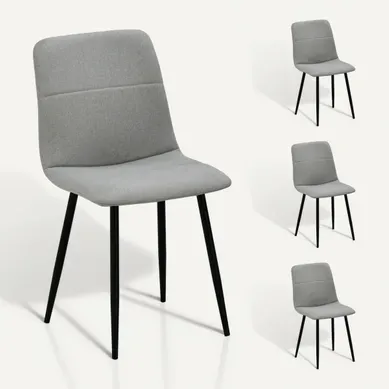 Lot 4 chaises BETTY Gris vue 3/4