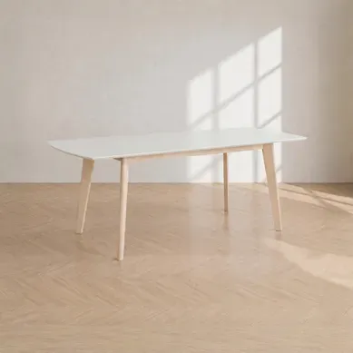 Table extensible L160-200 cm MALENA scandinave blanc