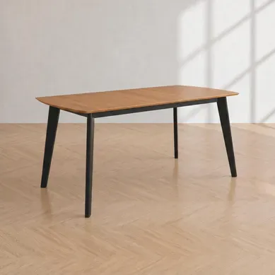 Table extensible L120-160 cm MALENA scandinave bois et noir