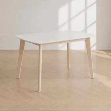 Table extensible L120-160 cm MALENA scandinave blanc et chêne