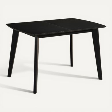 Table extensible L120-160 cm MALENA scandinave noir vue 3/4