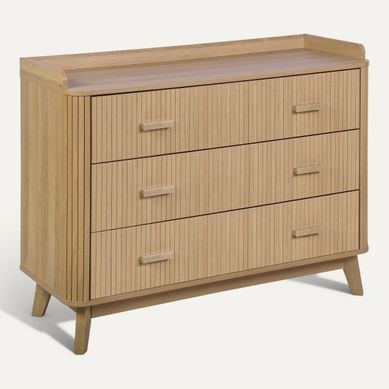 Commode 3 tiroirs OSAKA Imitation chêne Commode 3 tiroirs OSAKA Imitation chêne vue 3/4