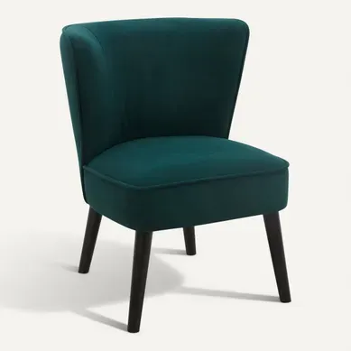 Fauteuil HARRY III tissu velours vert Fauteuil HARRY III tissu velours vert vue 3/4