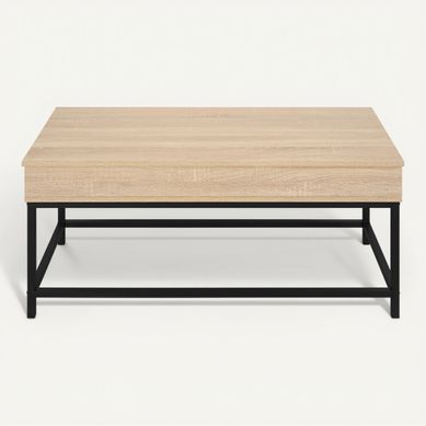 Table basse LEVO Imitation chêne vue de face