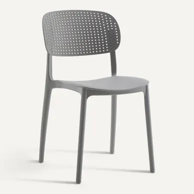 Chaise CLAUDINE Gris vue 3/4