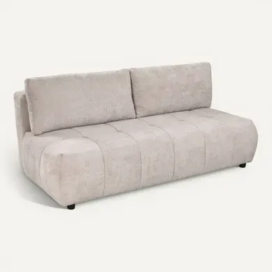 Banquette-lit ALICIA tissu gris vue 3/4