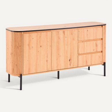 Buffet ADRIAN L.160cm imitation chêne Buffet ADRIAN L.160cm imitation chêne vue 3/4