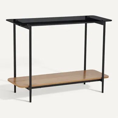 Console EVA Imitation chêne et noir Console EVA Imitation chêne et noir vue 3/4