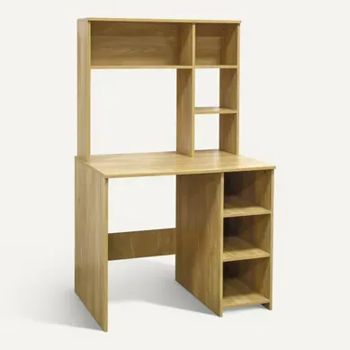 Bureau avec rangements RACHEL imitation chêne Bureau avec rangements RACHEL imitation chêne vue 3/4