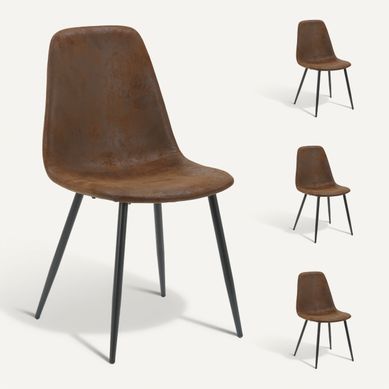 Lot de 4 chaises AUDE tissu vintage Lot de 4 chaises AUDE tissu vintage vue 3/4