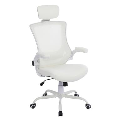 Fauteuil de bureau ergonomique gamer MERLON tissu blanc Fauteuil de bureau ergonomique gamer MERLON tissu blanc vue 3/4