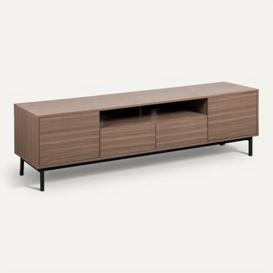 Meuble TV L.180 cm VICTOR imitation noyer Meuble TV L.180 cm VICTOR imitation noyer vue 3/4
