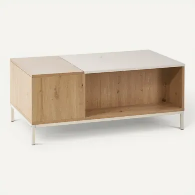 Table basse relevable ENORA Imitation chêne Table basse relevable ENORA Imitation chêne vue 3/4