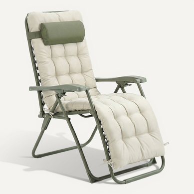 Chaise Pliante Zéro Gravité Vert Sauge Avec Coussin Deperlant Chaise Pliante Zéro Gravité Vert Sauge Avec Coussin Deperlant