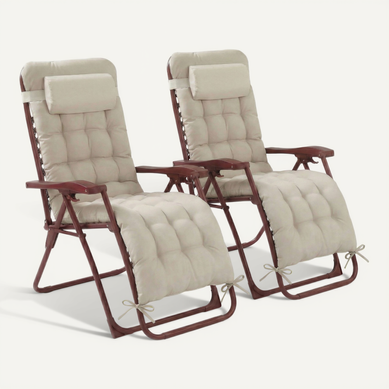 Lot De 2 Chaises Pliantes Zéro Gravité Terracotta Avec Coussin Lot De 2 Chaises Pliantes Zéro Gravité Terracotta Avec Coussin