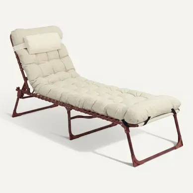 Chaise Longue Pliante Terracotta Avec Coussin Déperlant Chaise Longue Pliante Terracotta Avec Coussin Déperlant