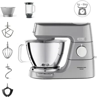 Robot Pâtissier Multifonction 1200 W Avec Balance Intégrée Et 2 Bols