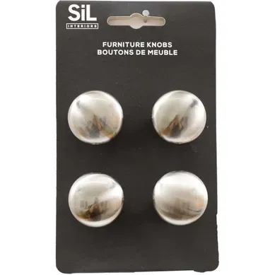Ensemble De 4 Boutons De Meuble En Alu Argenté Ensemble De 4 Boutons De Meuble En Alu Argenté