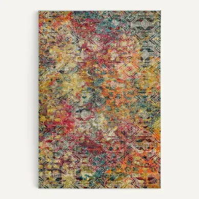 Tapis De Salon Tissé Plat Digital En Polypropylène - Multicolore - 200x300 Cm