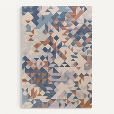 Tapis De Salon Mysteria En Laine - Bleu - 200x290 Cm