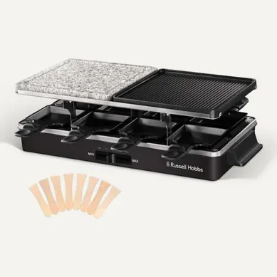 Appareil Raclette 26280-56 - Multifonction 3 En 1 - 8 Personnes - 1400w - Pierre De Cuisson