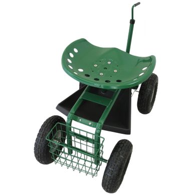 Siège Pour Jardin Robuste Mobile Vert Avec Panier Et Bac À Outils / Gants Gratis Siège Pour Jardin Robuste Mobile Vert Avec Panier Et Bac À Outils / Gants Gratis